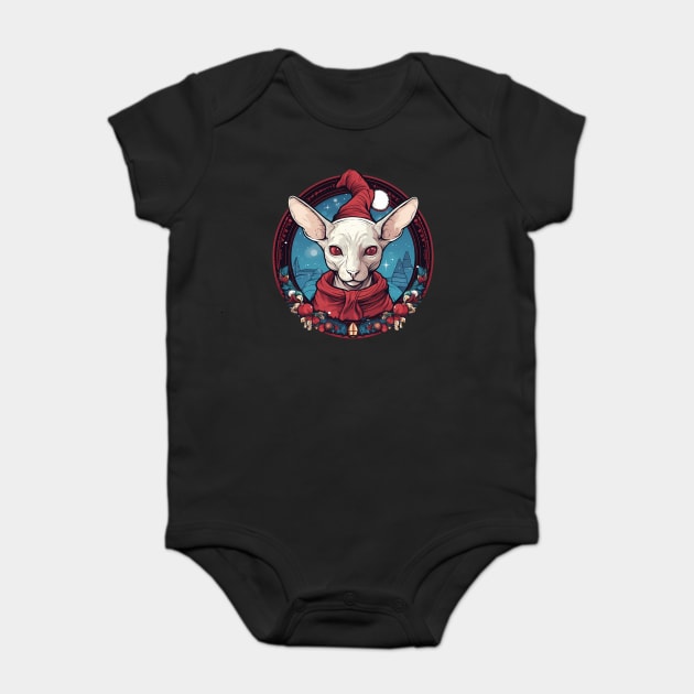Sphynx Cat Xmas, Love Cats Baby Bodysuit by logiamerch